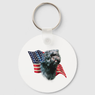 Affenpinscher Flag Key Ring