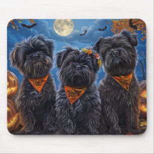 Affenpinscher Halloween Spooky Mouse Pad