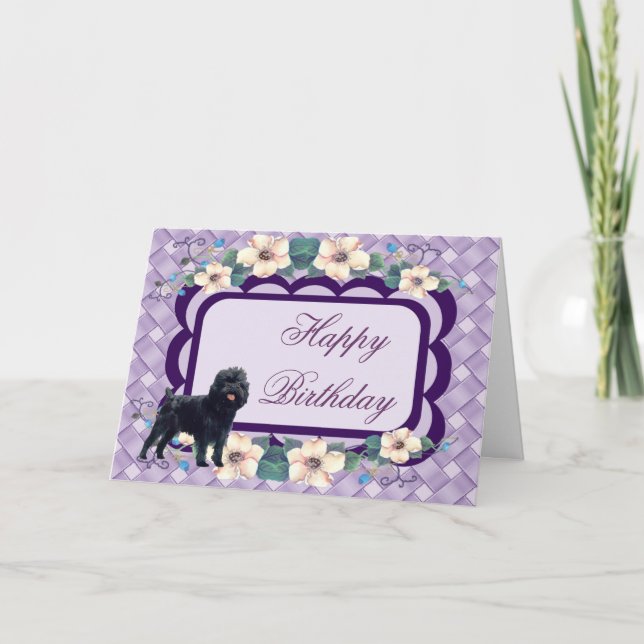 Affenpinscher Happy Birthday Card (Front)
