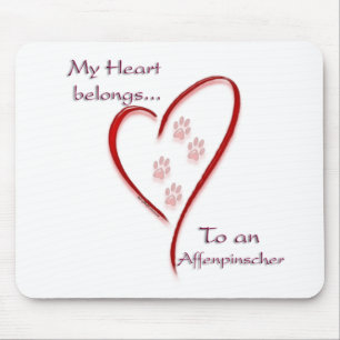 Affenpinscher Heart Belongs Mouse Pad