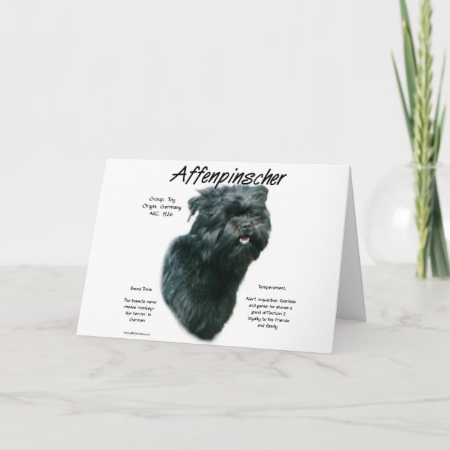 Affenpinscher History Design Holiday Card (Front)