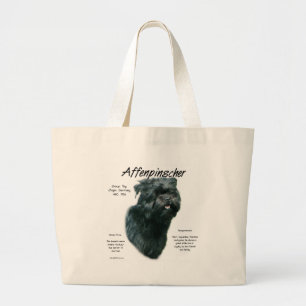 Affenpinscher History Design Large Tote Bag