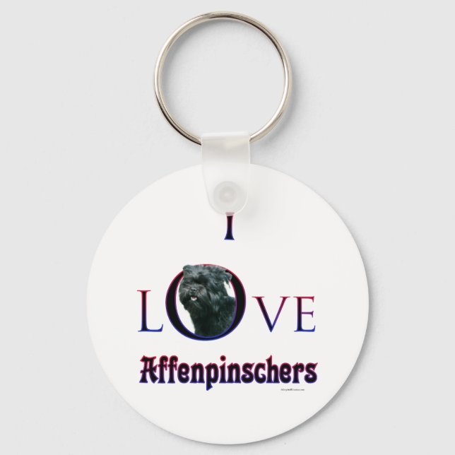 Affenpinscher I Love Key Ring (Front)