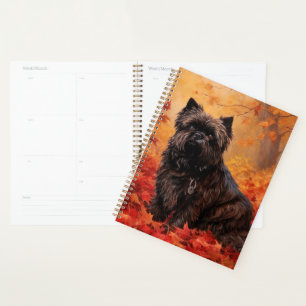 Affenpinscher in Autumn Leaves Fall Inspired Planner