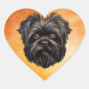Affenpinscher Monkey Dog Affens Terrier Heart Sticker