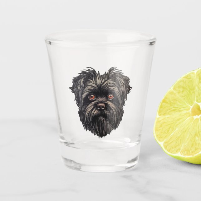 Affenpinscher Monkey Dog Affens Terrier Shot Glass (Front)