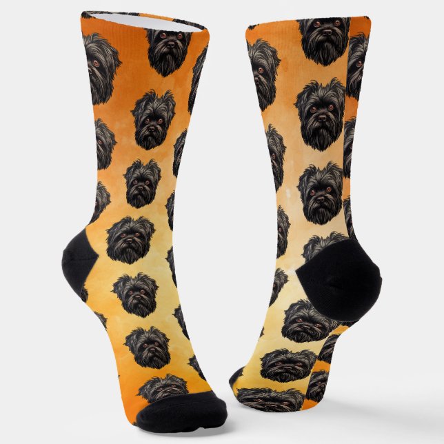 Affenpinscher Monkey Dog Affens Terrier Socks (Angled)