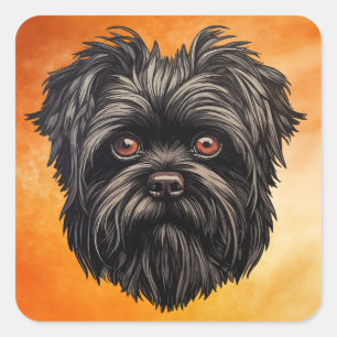 Affenpinscher Monkey Dog Affens Terrier Square Sticker