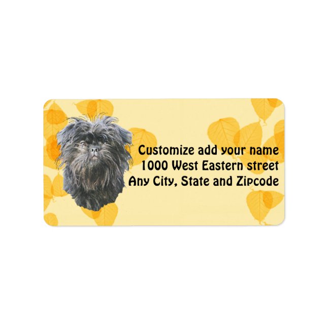 Affenpinscher on Gold Leaves Label (Front)