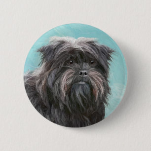 Affenpinscher Painting - Cute Original Dog Art 6 Cm Round Badge