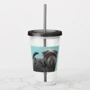 Affenpinscher Painting - Cute Original Dog Art Acrylic Tumbler