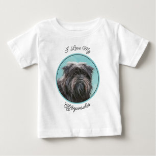 Affenpinscher Painting - Cute Original Dog Art Baby T-Shirt