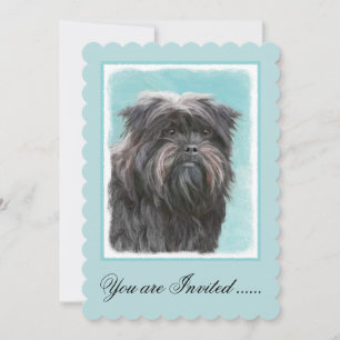 Affenpinscher Painting - Cute Original Dog Art Invitation