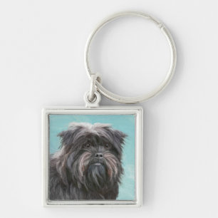 Affenpinscher Painting - Cute Original Dog Art Key Ring