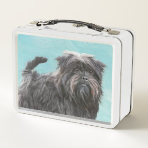 Affenpinscher Painting - Cute Original Dog Art Metal Lunch Box
