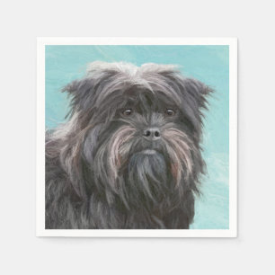 Affenpinscher Painting - Cute Original Dog Art Napkin