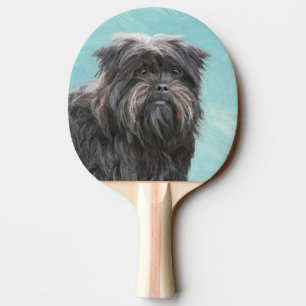 Affenpinscher Painting - Cute Original Dog Art Ping Pong Paddle