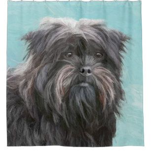 Affenpinscher Painting - Cute Original Dog Art Shower Curtain
