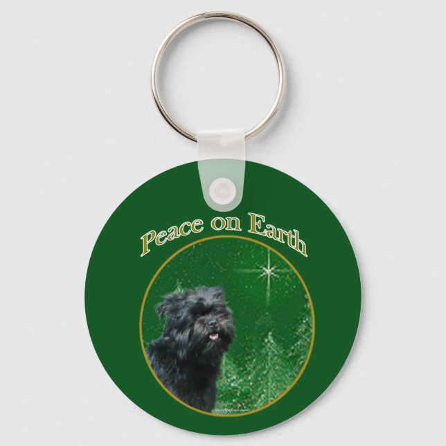 Affenpinscher Peace Key Ring (Front)