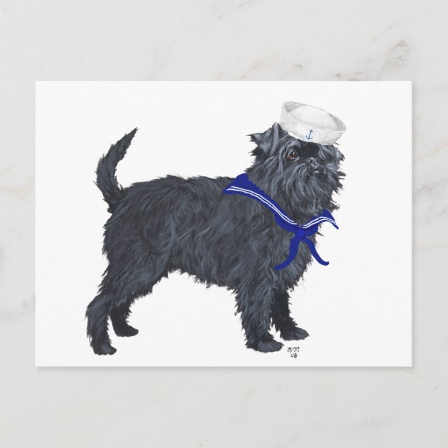 Affenpinscher Sailor Postcard (Front)