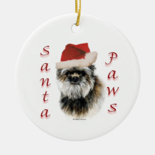 Affenpinscher Santa Paws Ceramic Tree Decoration