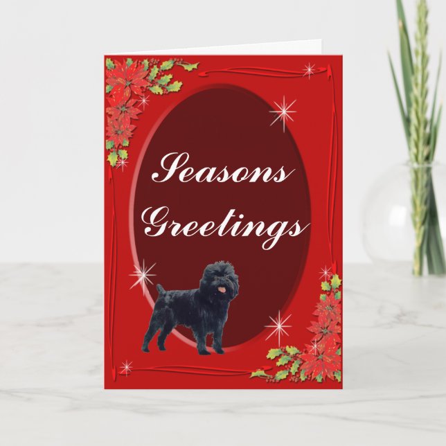 Affenpinscher Seasons Greeting Card (Front)