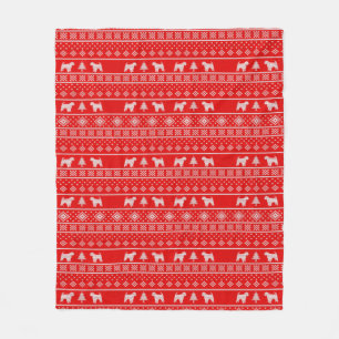 Affenpinscher Silhouette Christmas Holiday Sweater Fleece Blanket