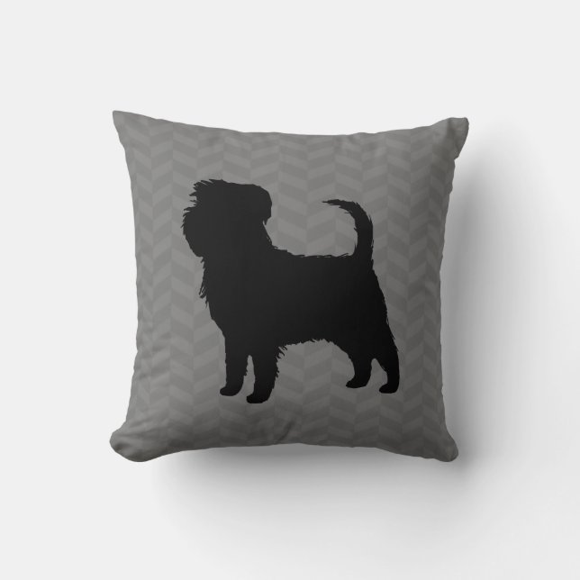 Affenpinscher Silhouette Cushion (Front)