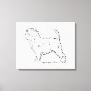 Affenpinscher sketch canvas print