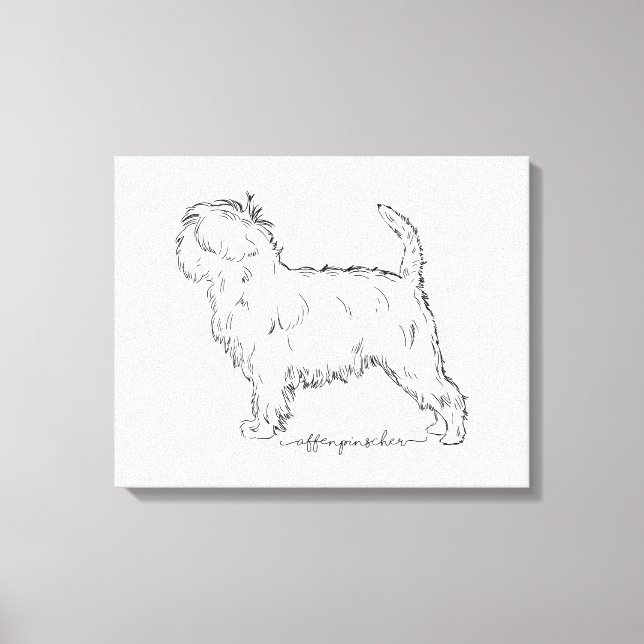 Affenpinscher sketch canvas print (Front)
