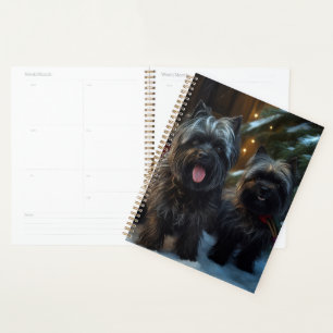 Affenpinscher Snowy Sleigh Ride Christmas Decor Planner