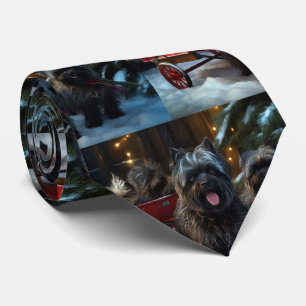 Affenpinscher Snowy Sleigh Ride Christmas Decor Tie