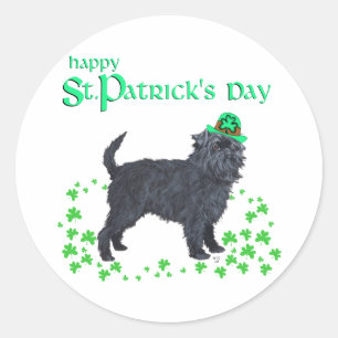 Affenpinscher St Patricks Day Classic Round Sticker
