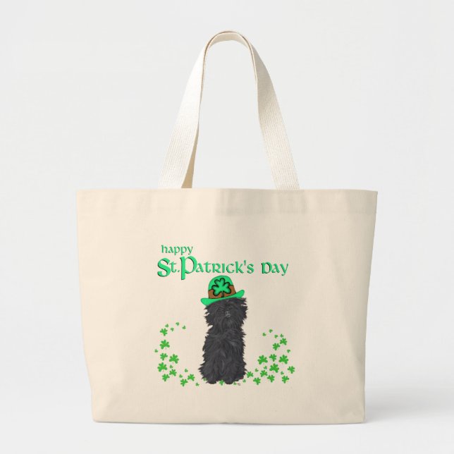 Affenpinscher St Patricks Day Large Tote Bag (Front)
