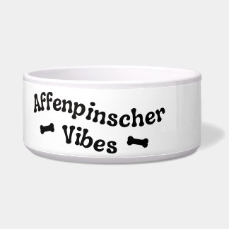 Affenpinscher Vibes Ceramic Dog Bowl