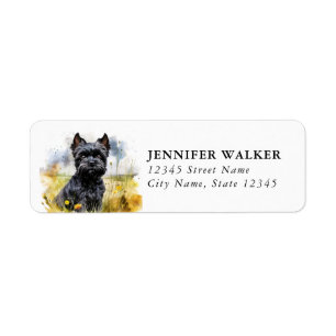 Affenpinscher Watercolor Dog Return Address Labels