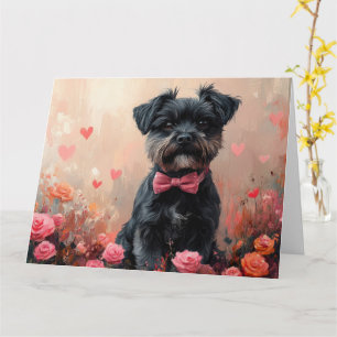 Affenpinscher with Roses - Valentine's Day Card