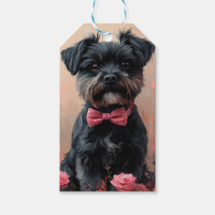 Affenpinscher with Roses - Valentine's Day Gift Tags