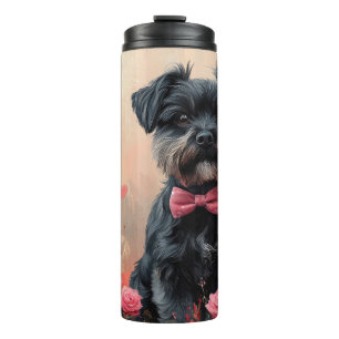 Affenpinscher with Roses - Valentine's Day Thermal Tumbler