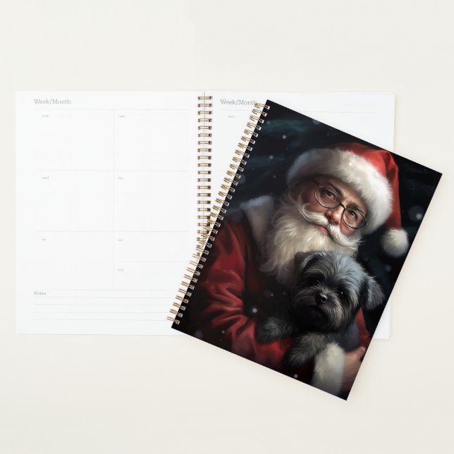 Affenpinscher with Santa Claus Festive Christmas Planner (Display)