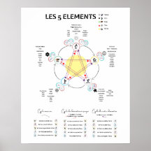 Affiche 5 éléments Médecine Chinoise
