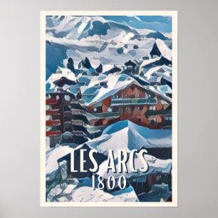 Affiche Les Arcs 1800 Station de ski  Poster