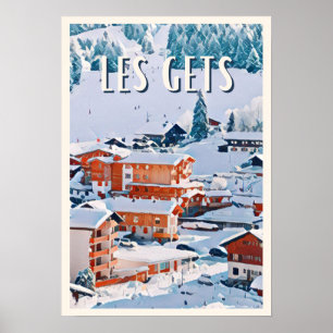 Affiche Les Gets Station de ski Poster