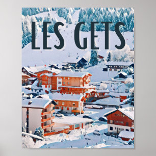 Affiche Les Gets Station de ski  Poster