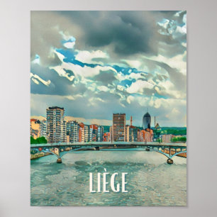Affiche Liège Belgique Photo Vintage Poster