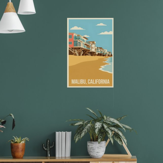 Affiche Vintage Malibu California Poster (Living Room 1)