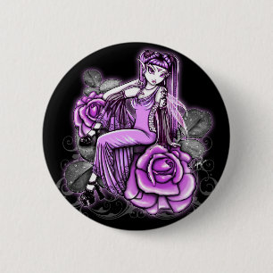 "Affinity"  Pink Valentines Day Rose Fae Button