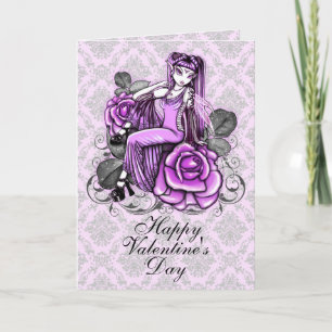 "Affinity"  Pink Valentines Day Rose Fae Card