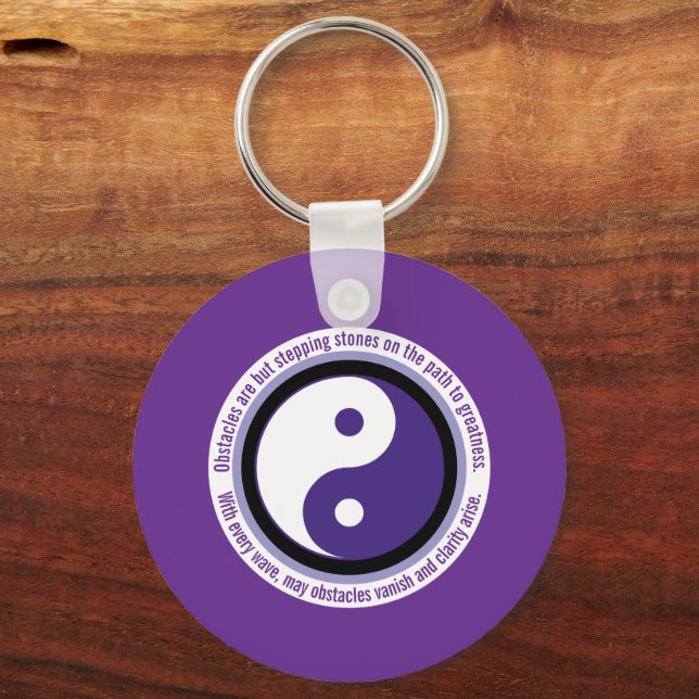 Affirm Wisdom & Imagination Purple Evil Eye Round Key Ring (Front)