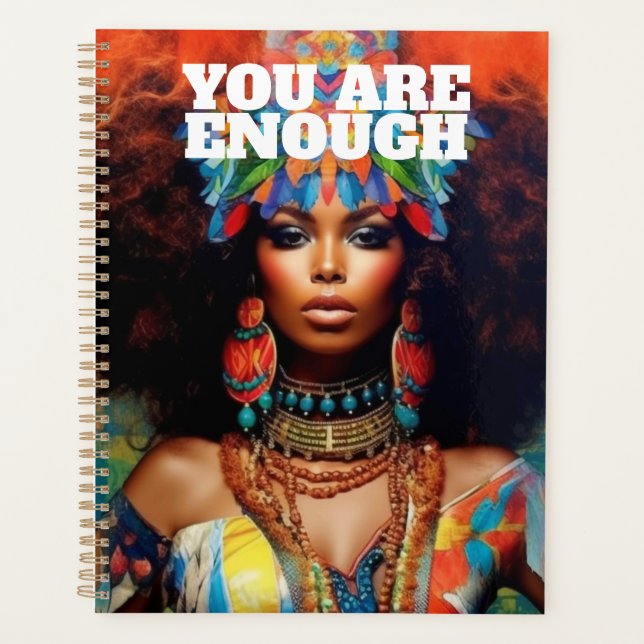 Affirmation Card Psychedelic African American  Planner (Front)